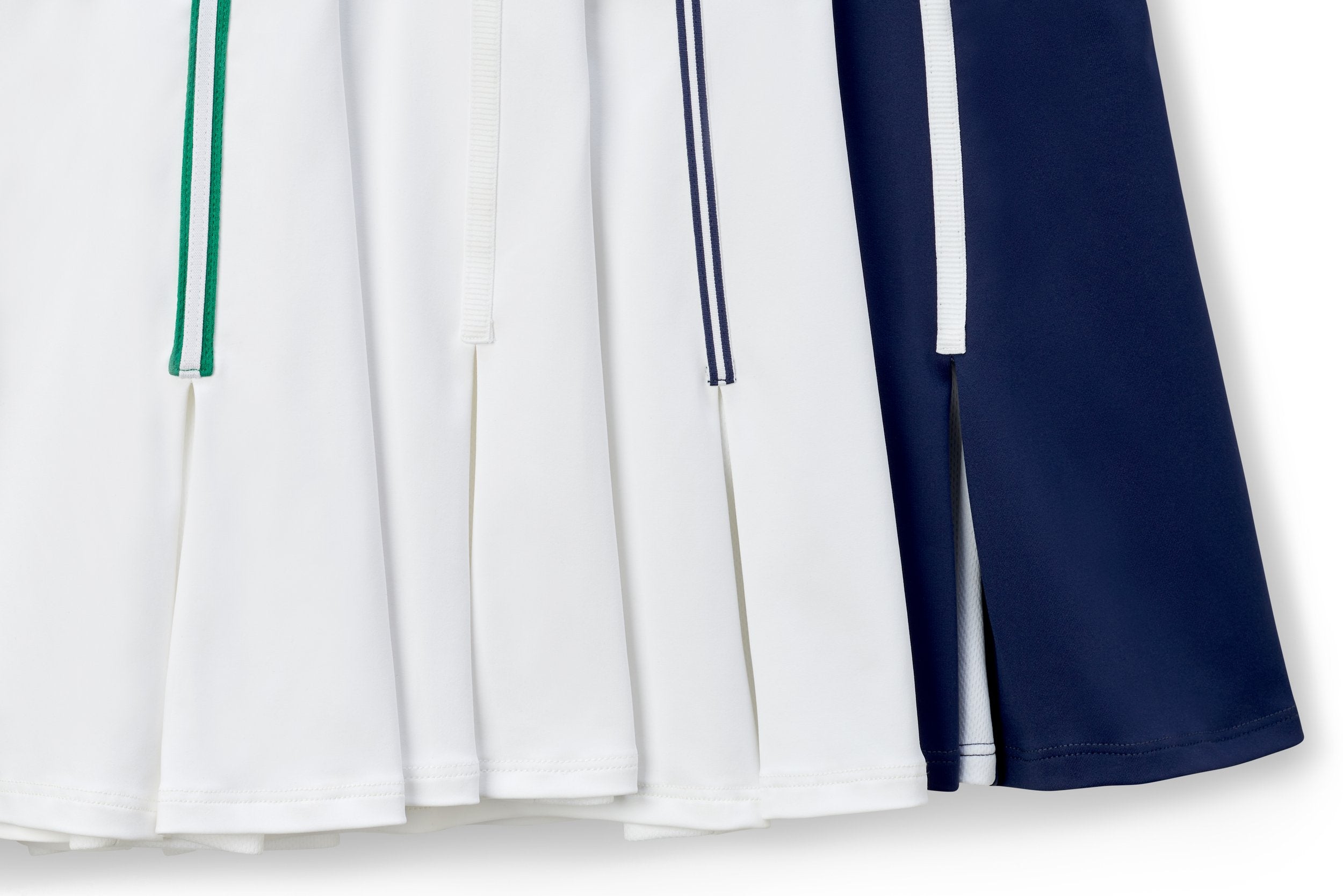 Variety of tennis skort with colored trim and pleats