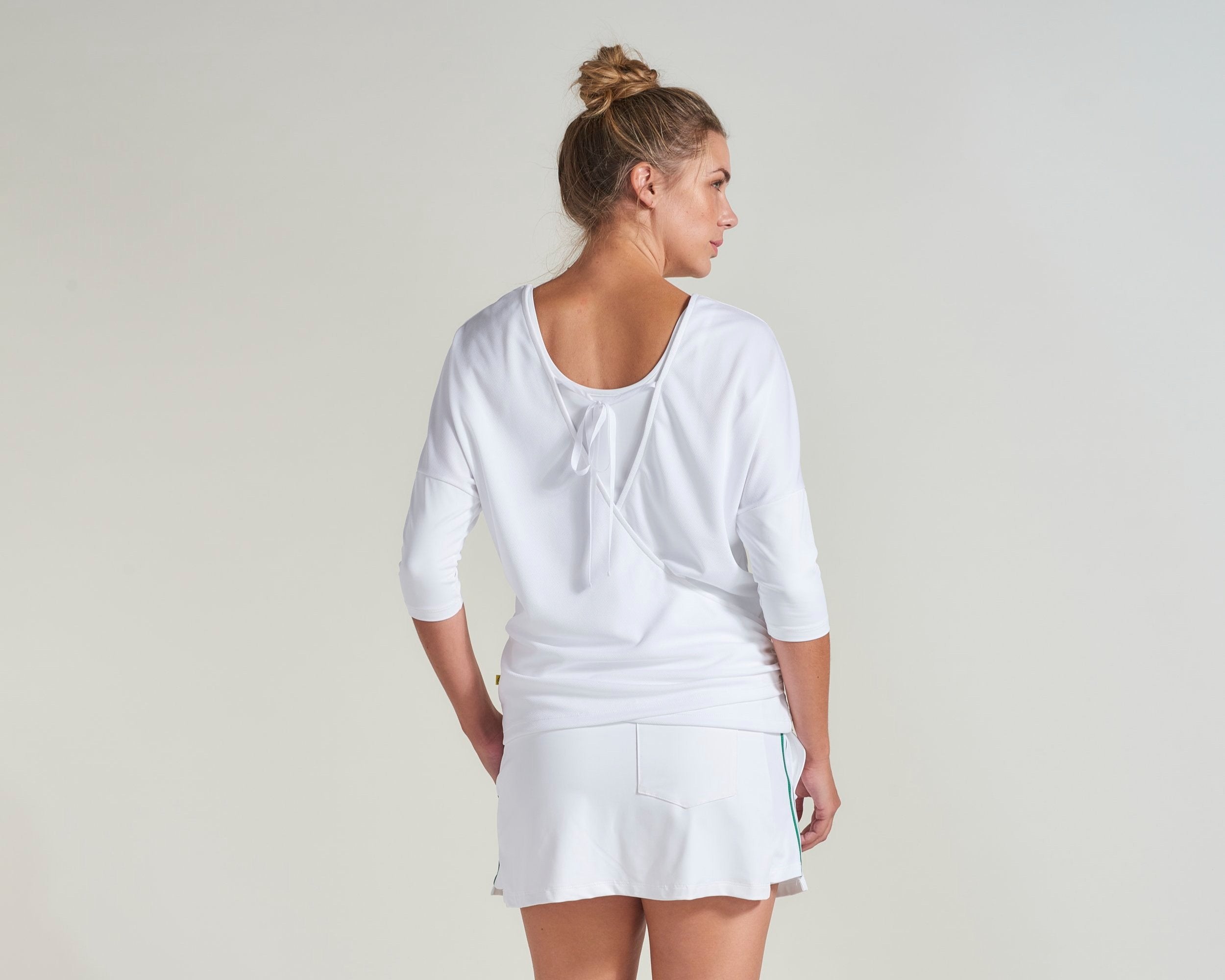 All white tennis apparel for women