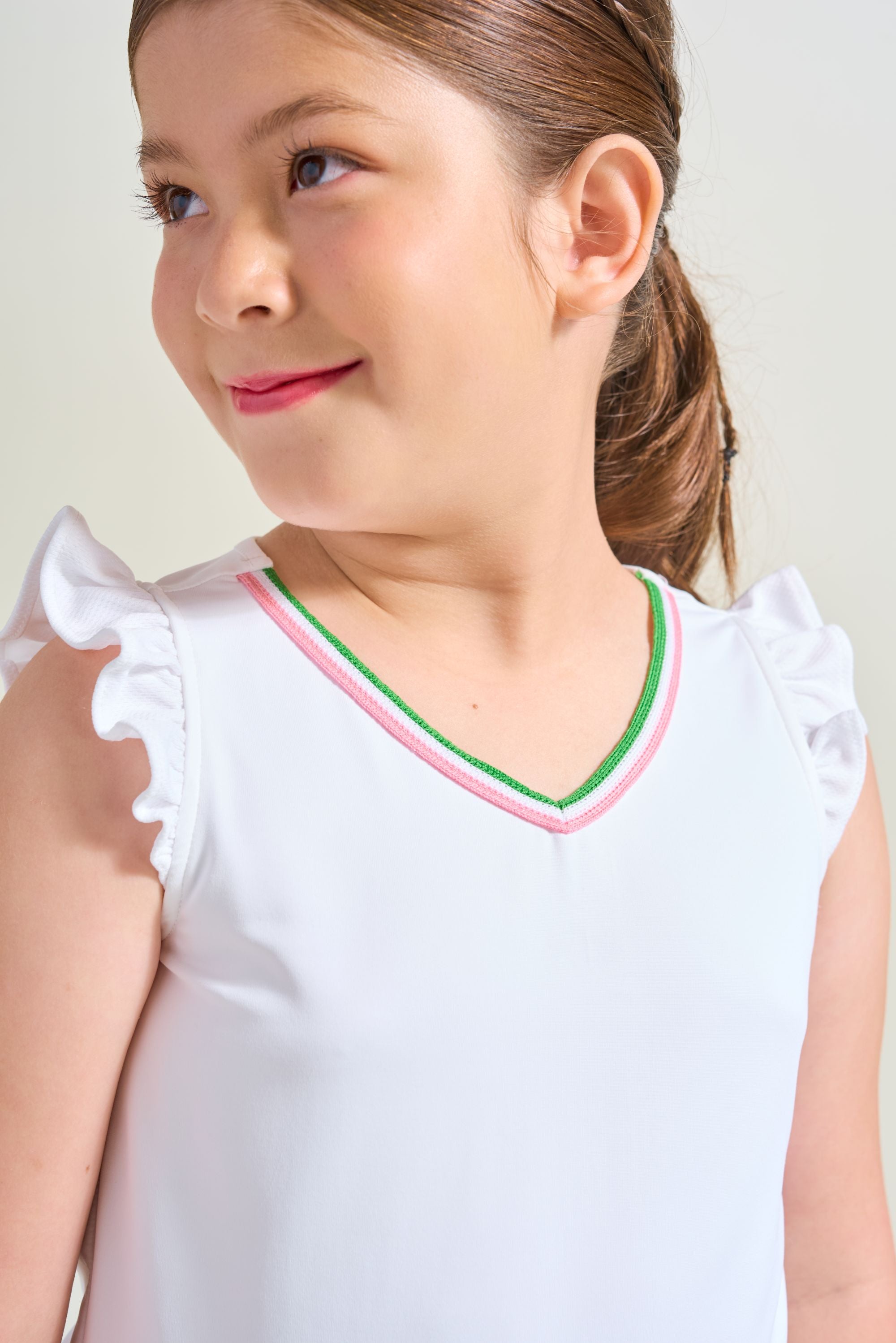 Girls' Baseline V-Neck Ruffle Sleeves