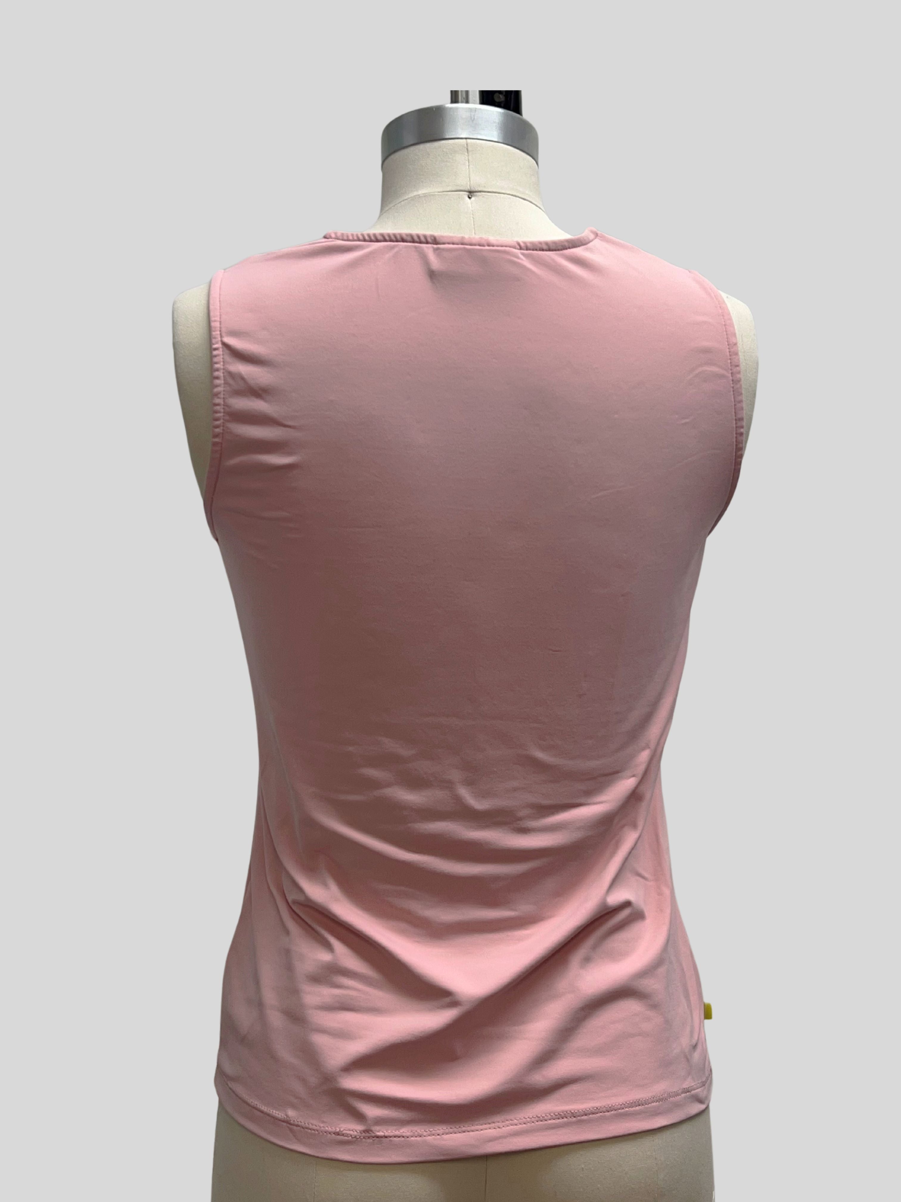 Back view of women's tennis tank top pink