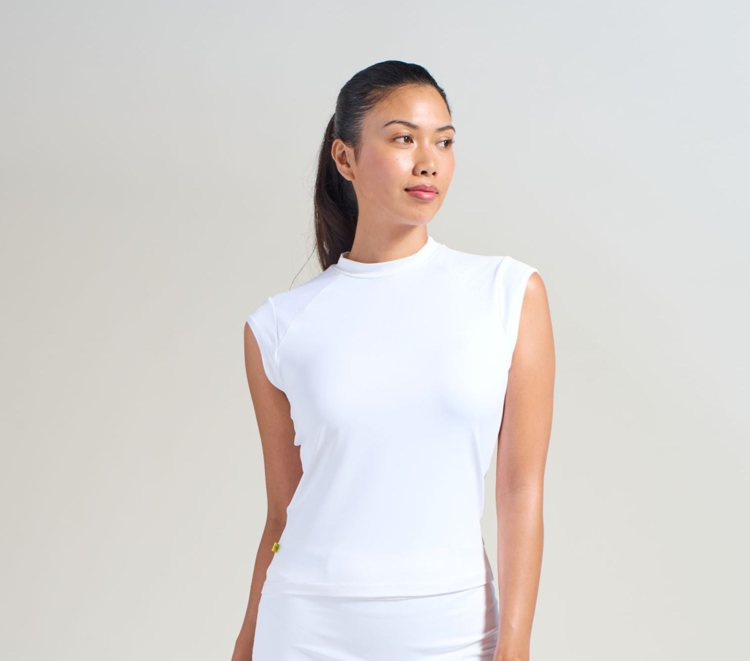 Mock Neck Mesh Top