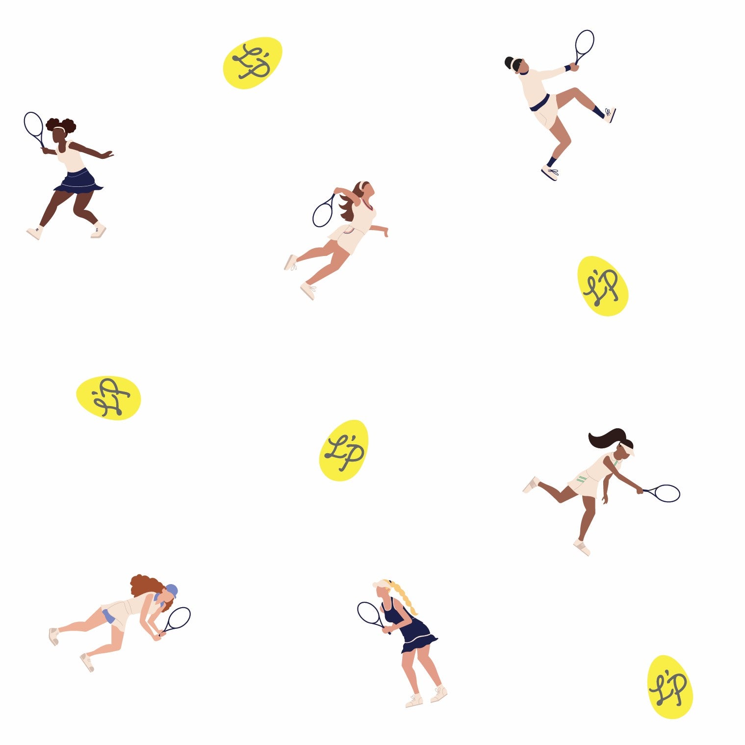 L'P Tennis Players Print Polo