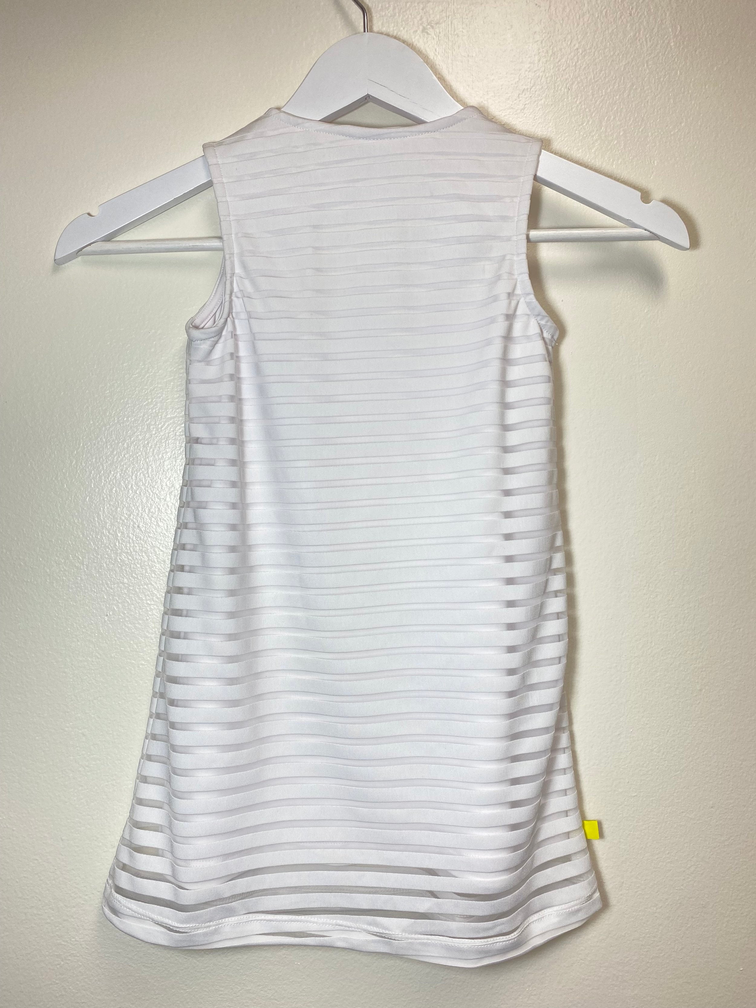 Back view of stiped shift dress for youth girls