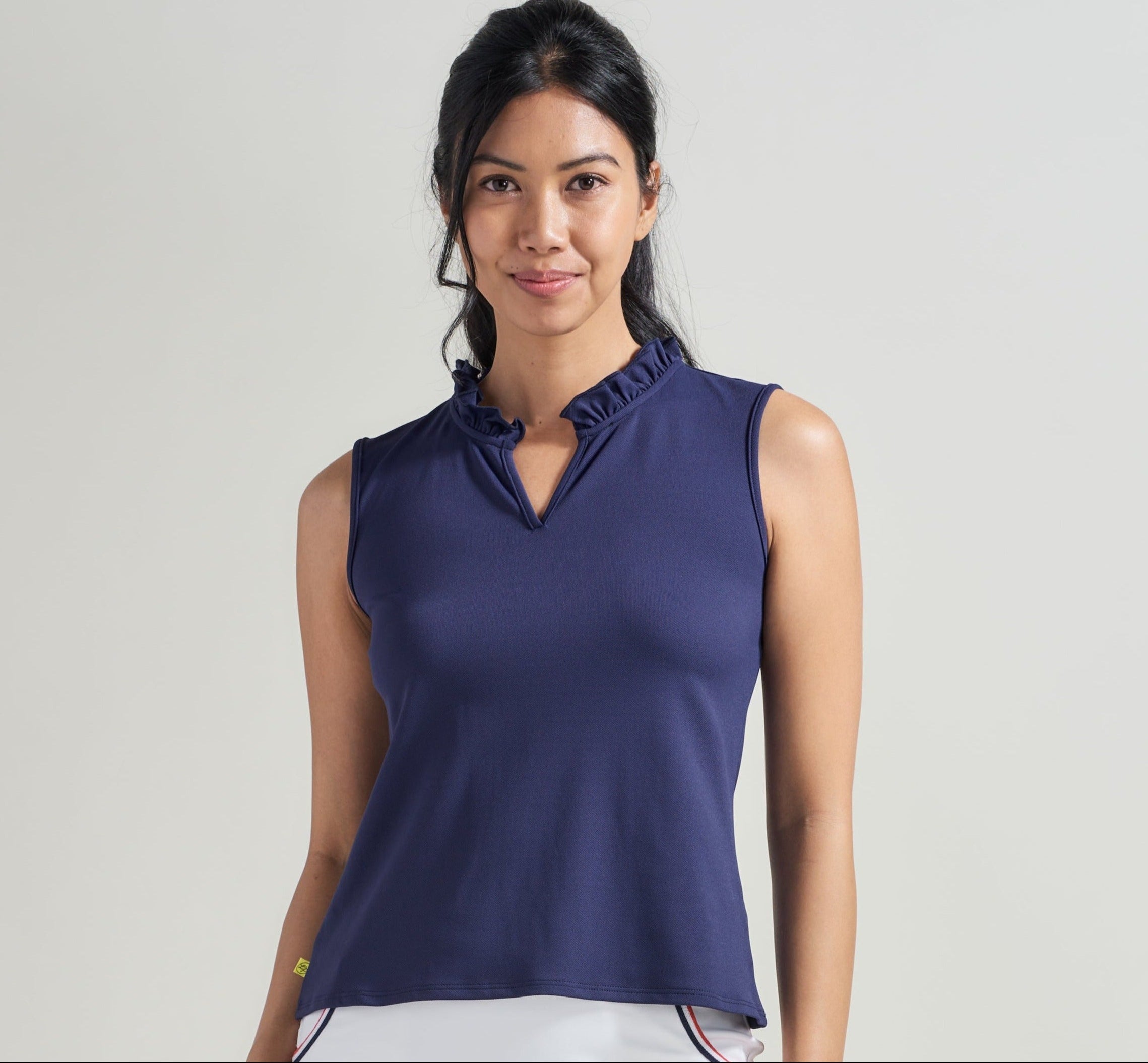 L'P Sleeveless Ruffle Polo